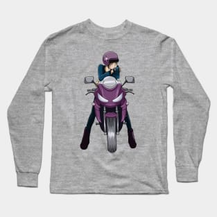 Beautiful motorcycle woman Long Sleeve T-Shirt